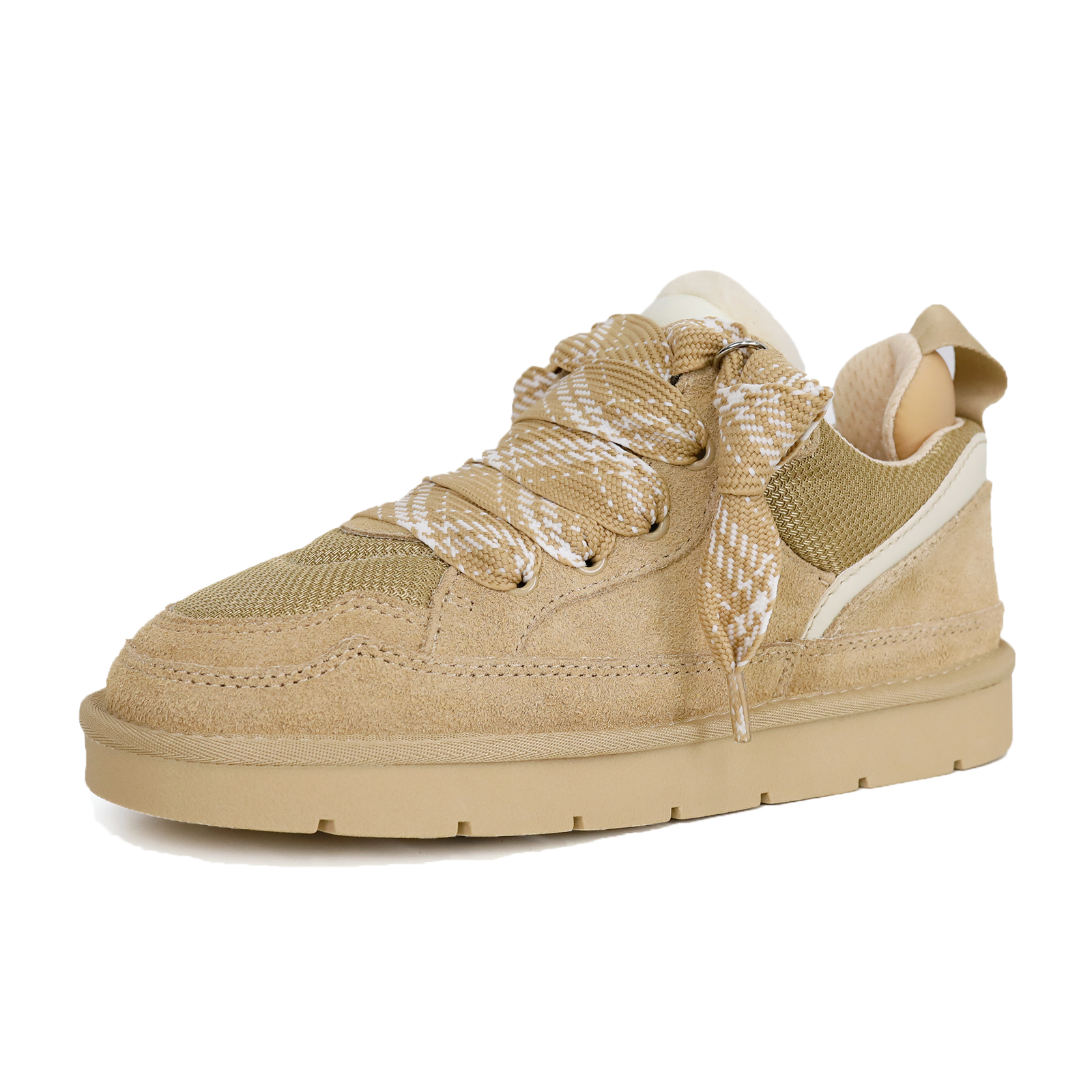 Two-toned Laces Fur Sneakers