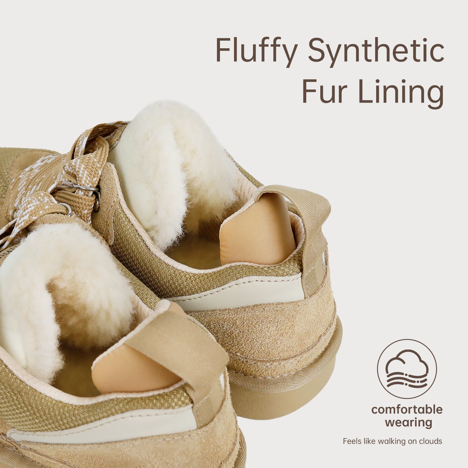 Two-toned Laces Fur Sneakers