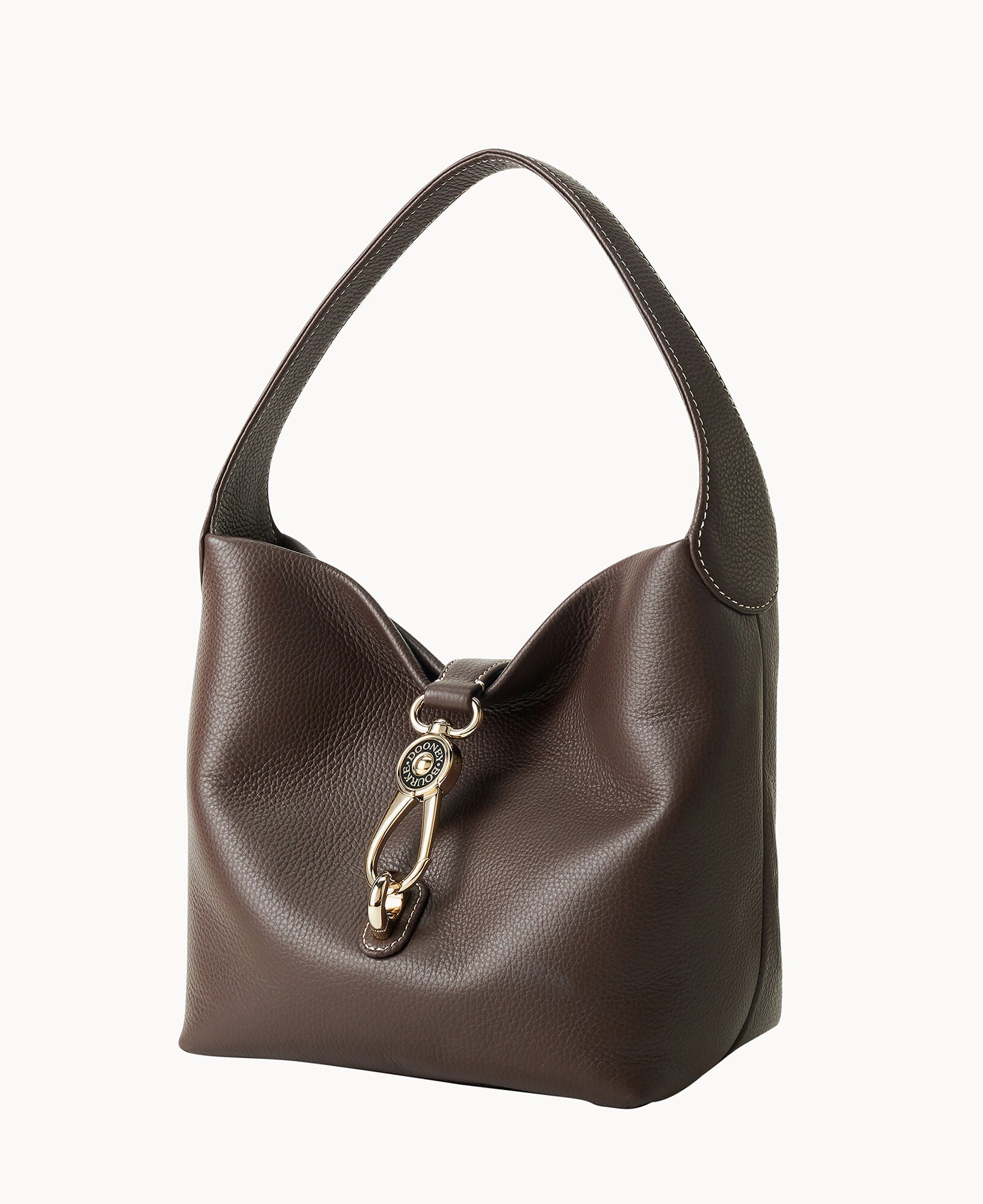 Lucca Leather Logo Lock Hobo