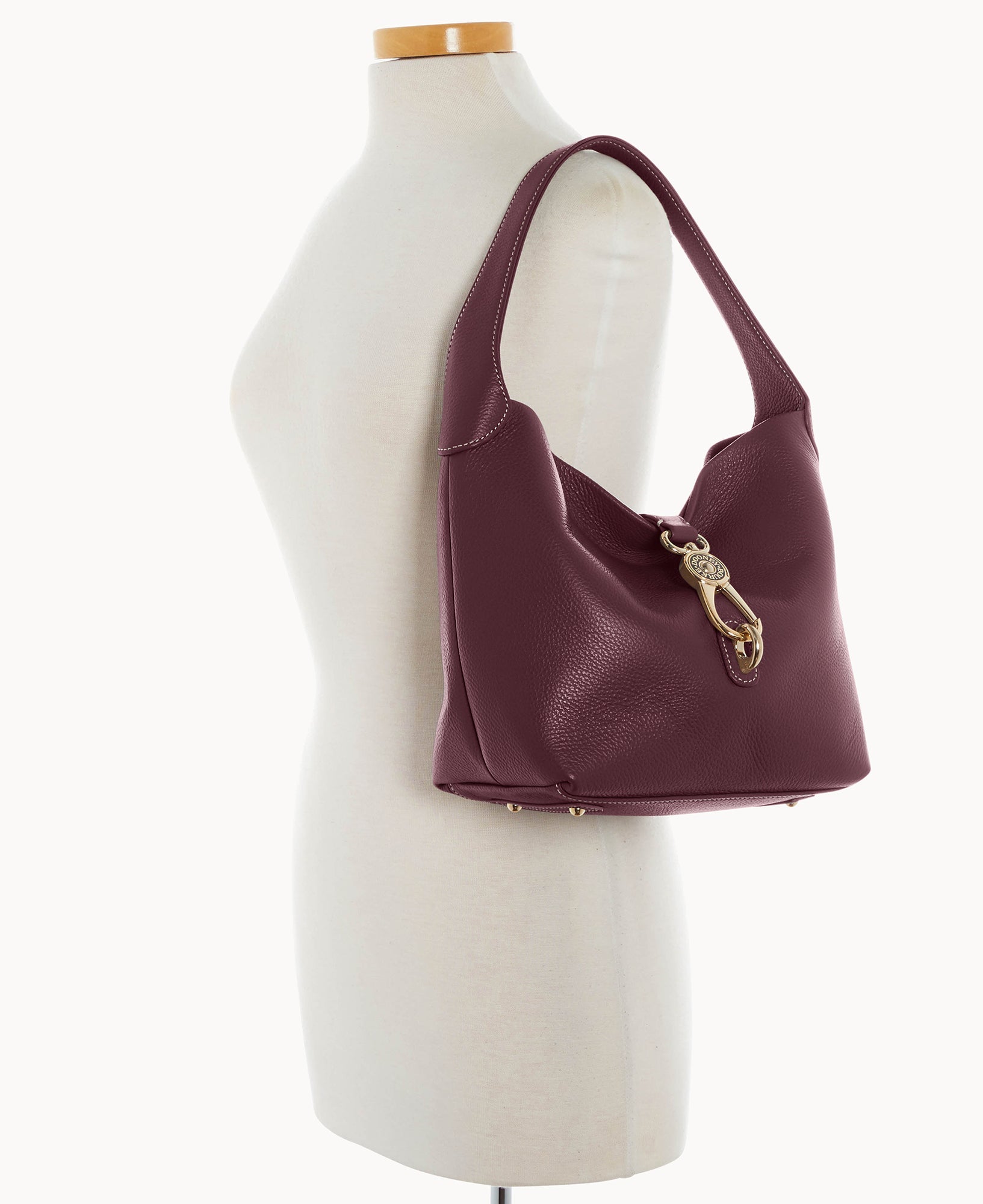 Lucca Leather Logo Lock Hobo
