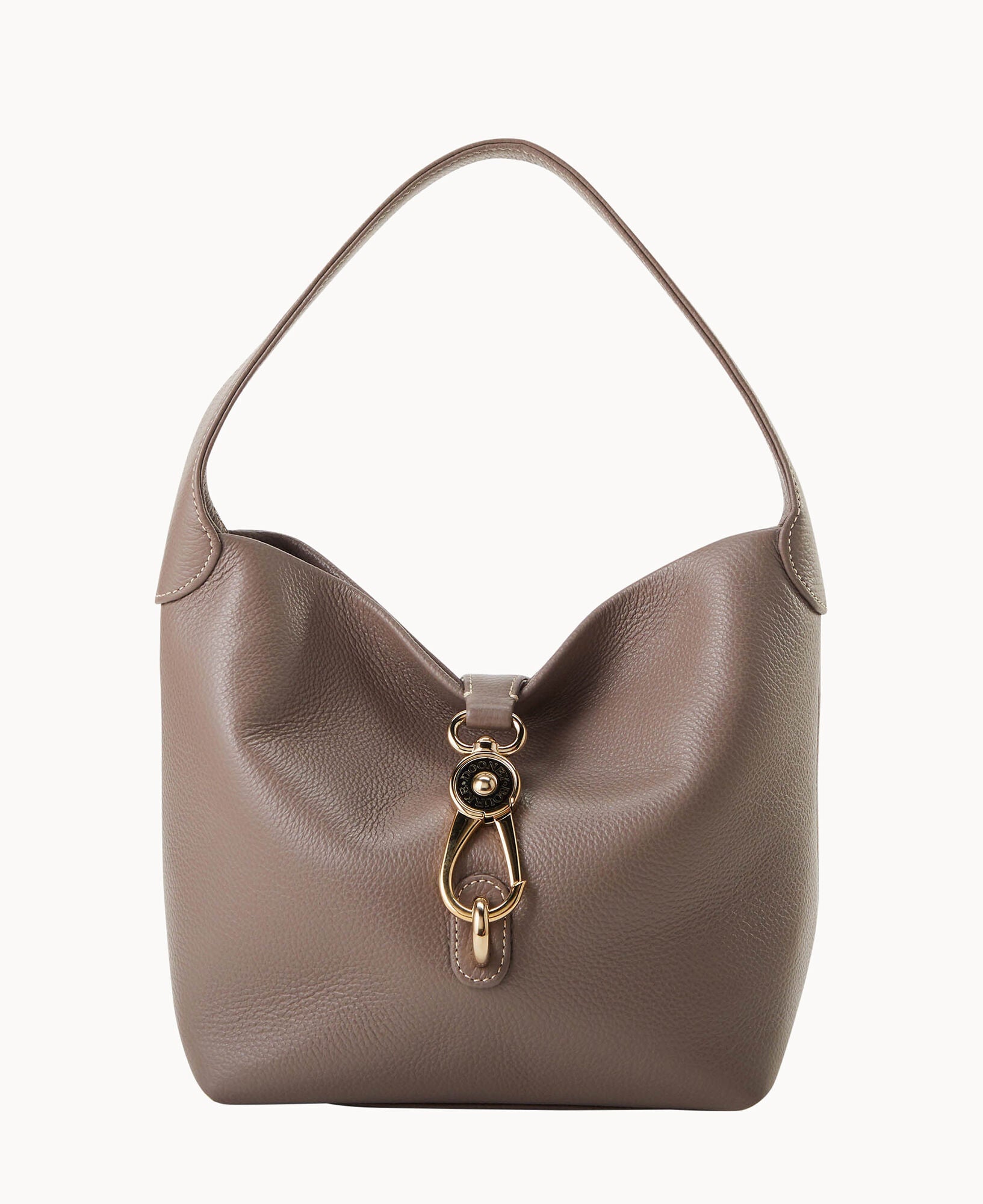 Lucca Leather Logo Lock Hobo