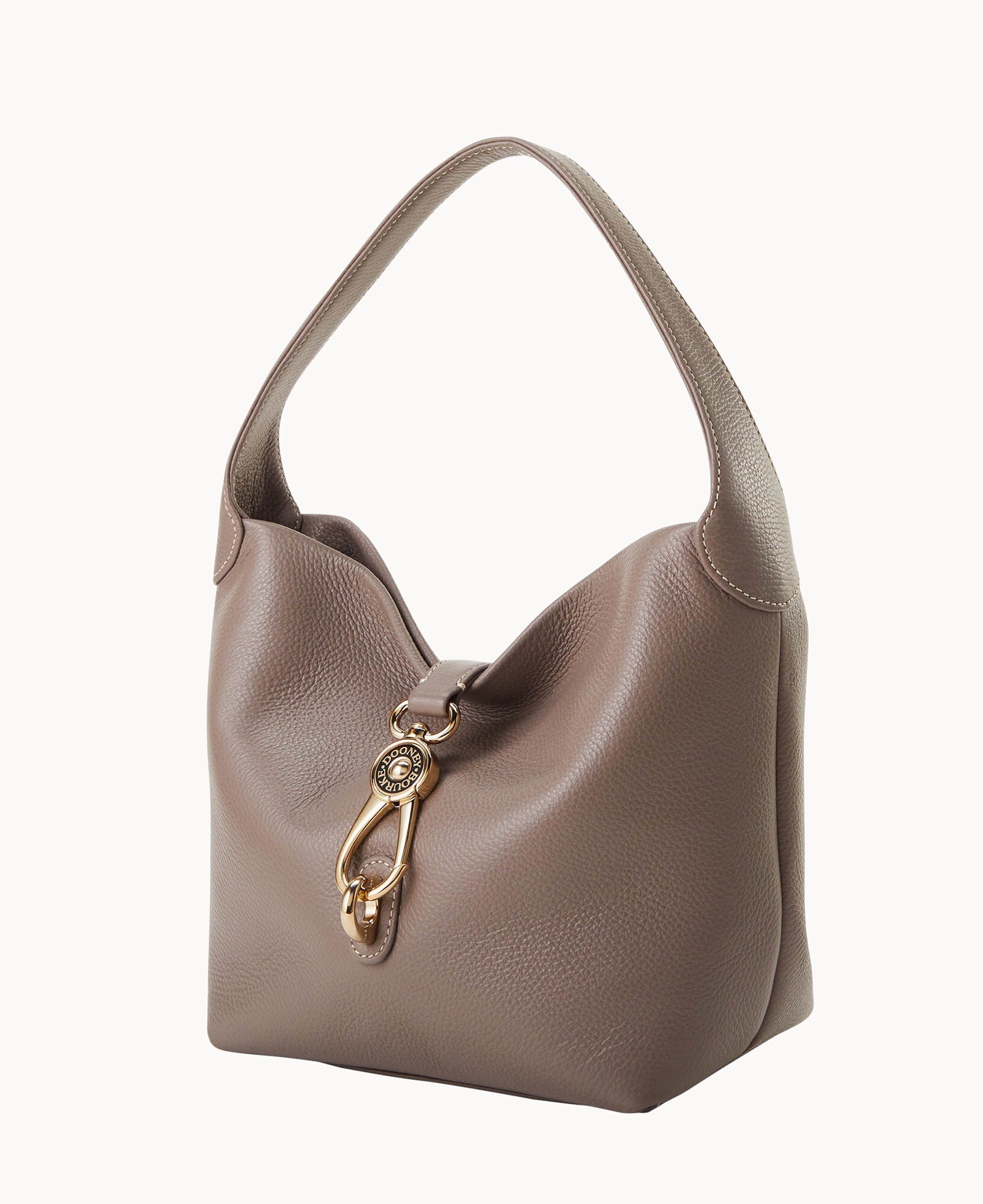 Lucca Leather Logo Lock Hobo