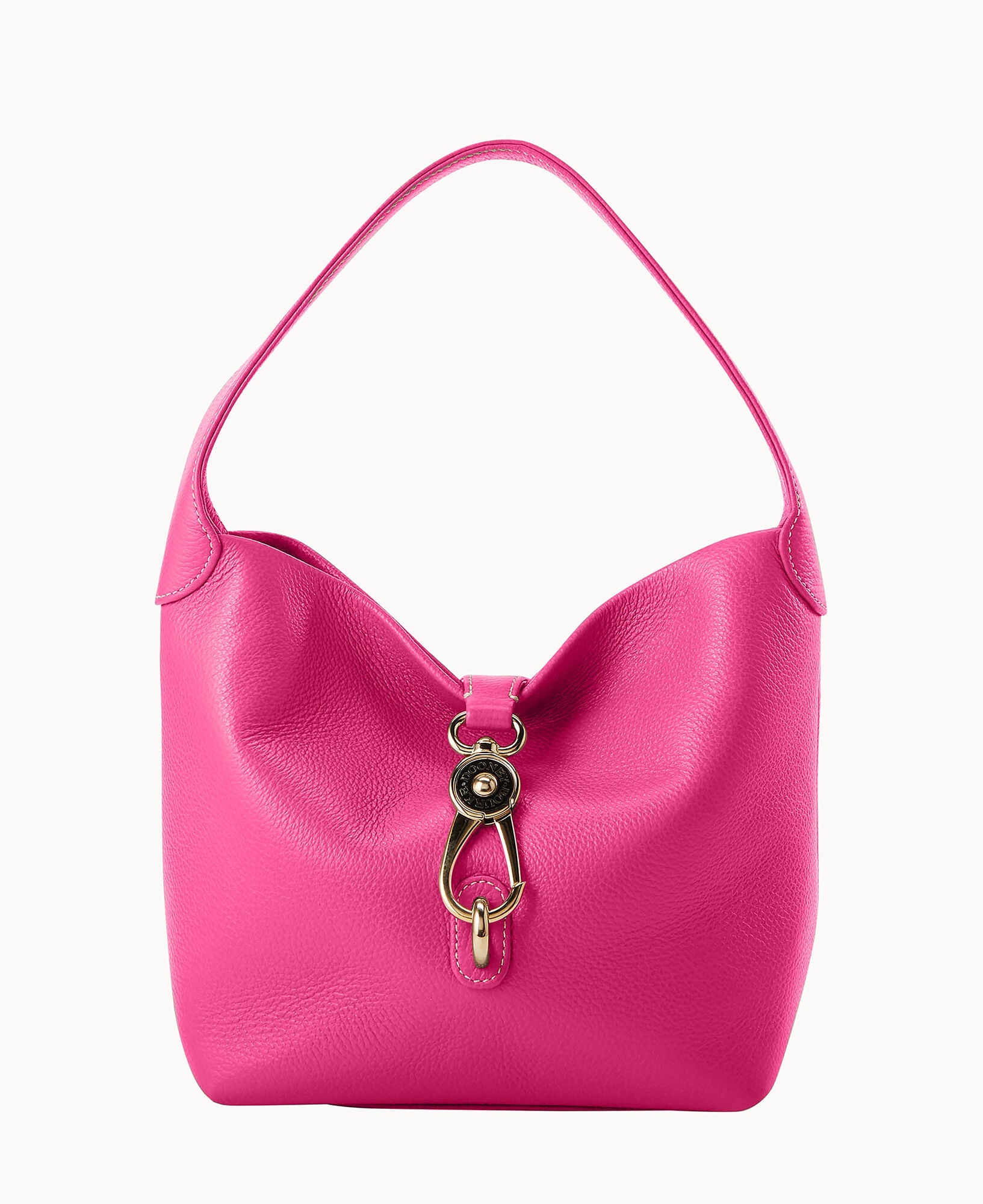 Lucca Leather Logo Lock Hobo