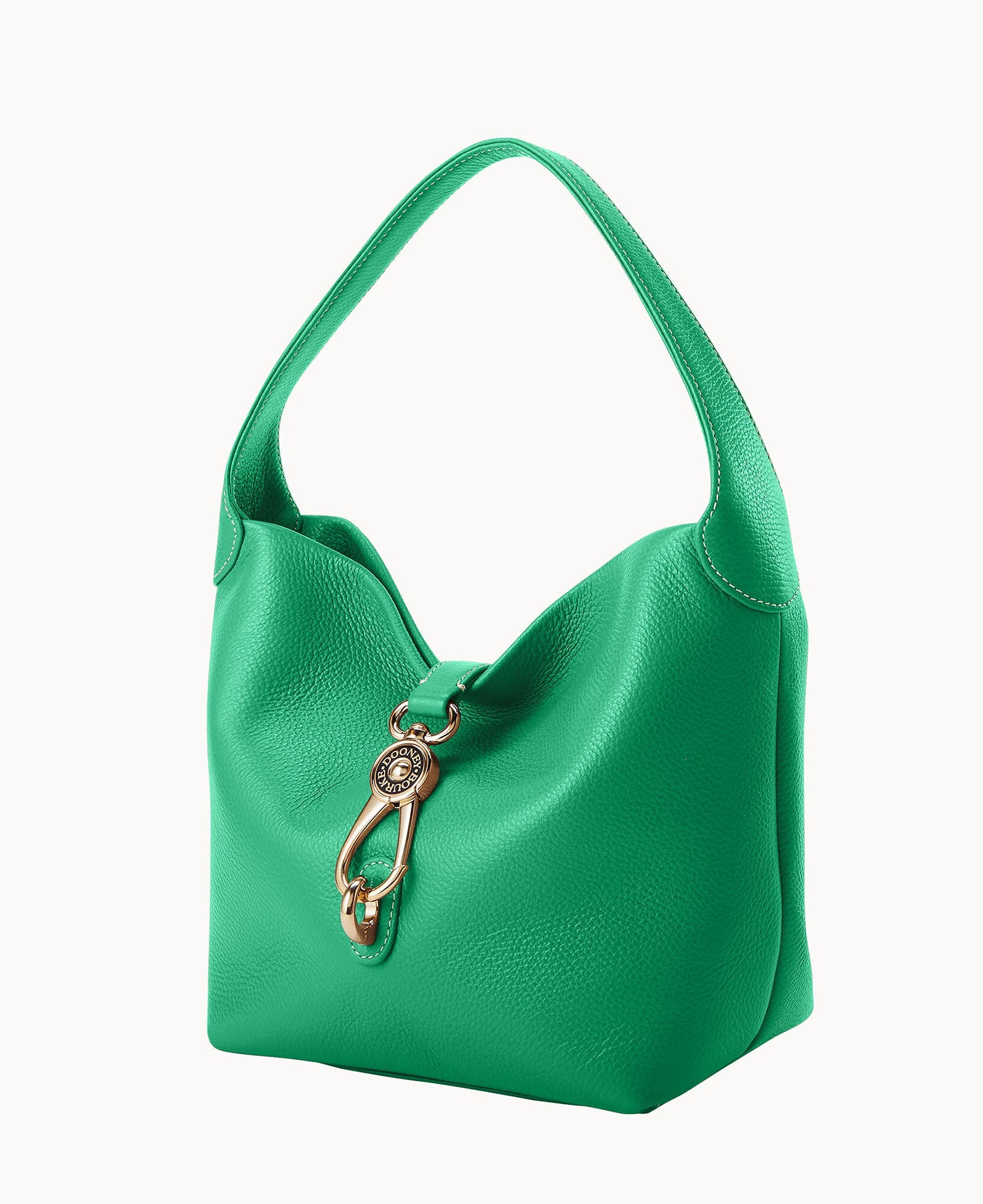 Lucca Leather Logo Lock Hobo