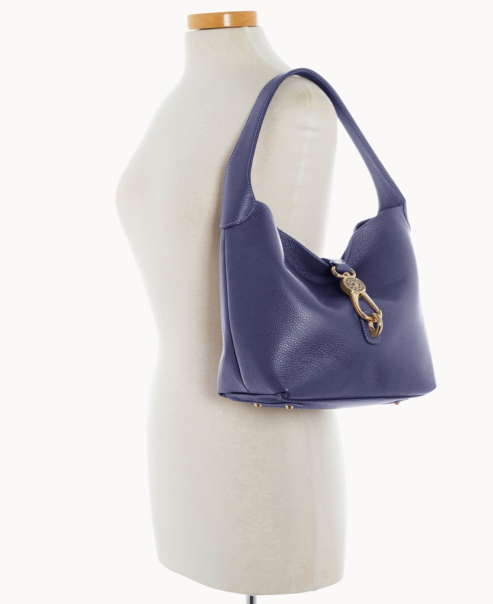Lucca Leather Logo Lock Hobo