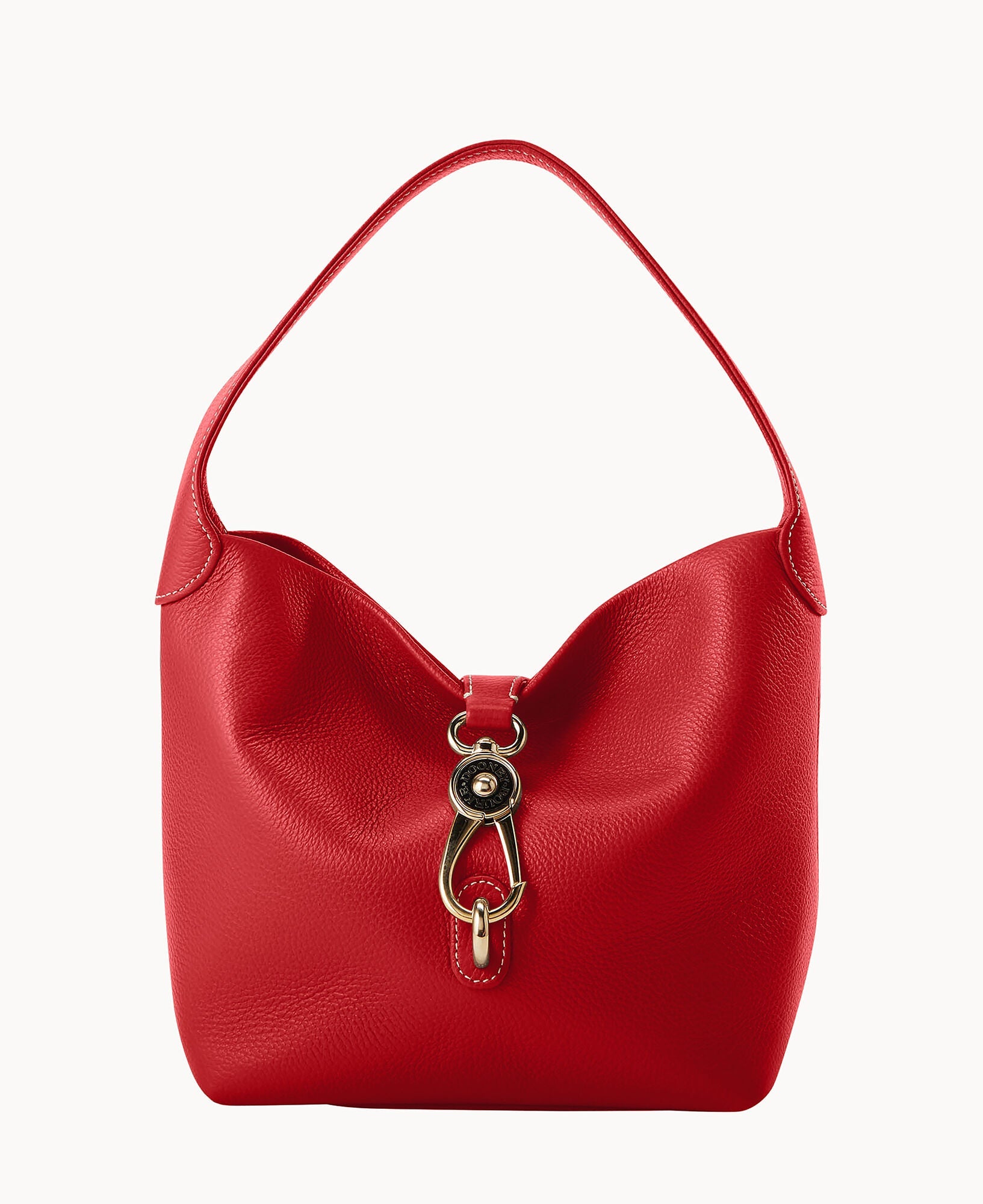Lucca Leather Logo Lock Hobo