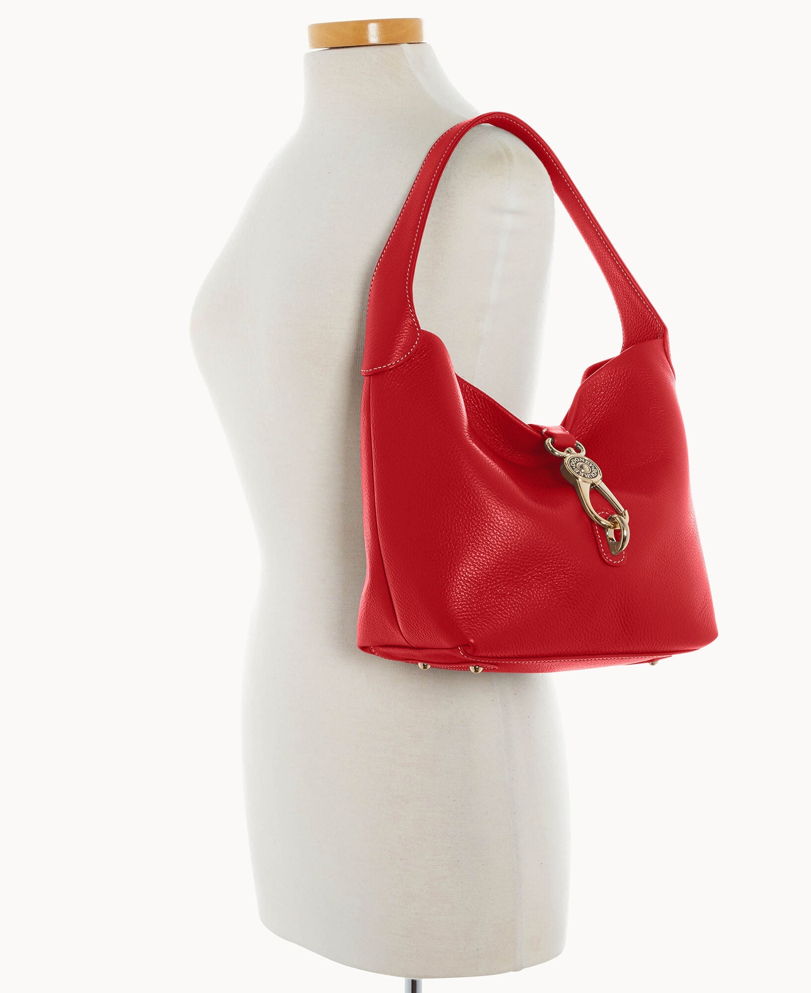 Lucca Leather Logo Lock Hobo