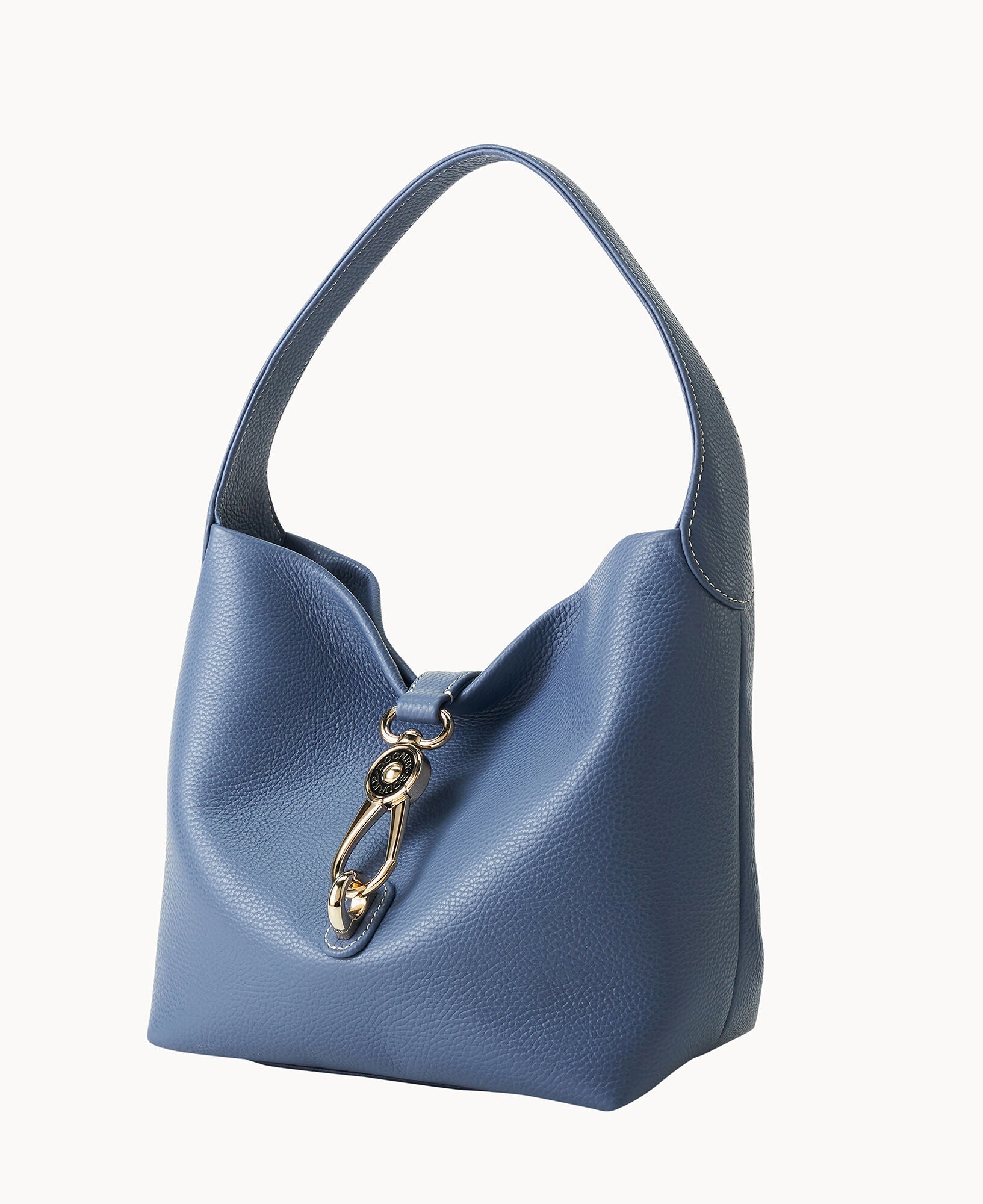 Lucca Leather Logo Lock Hobo