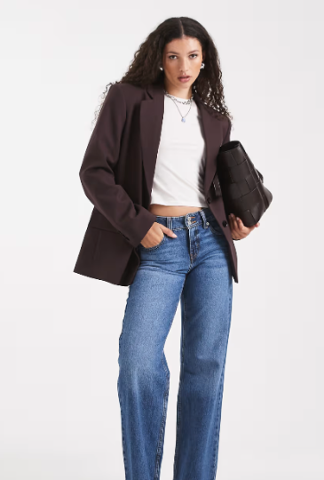 Elegant grandad blazer in chocolate brown