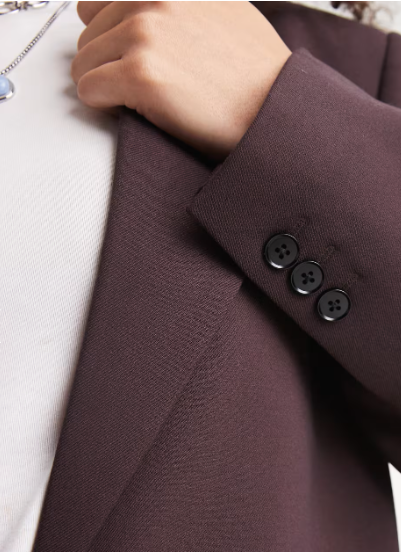 Elegant grandad blazer in chocolate brown