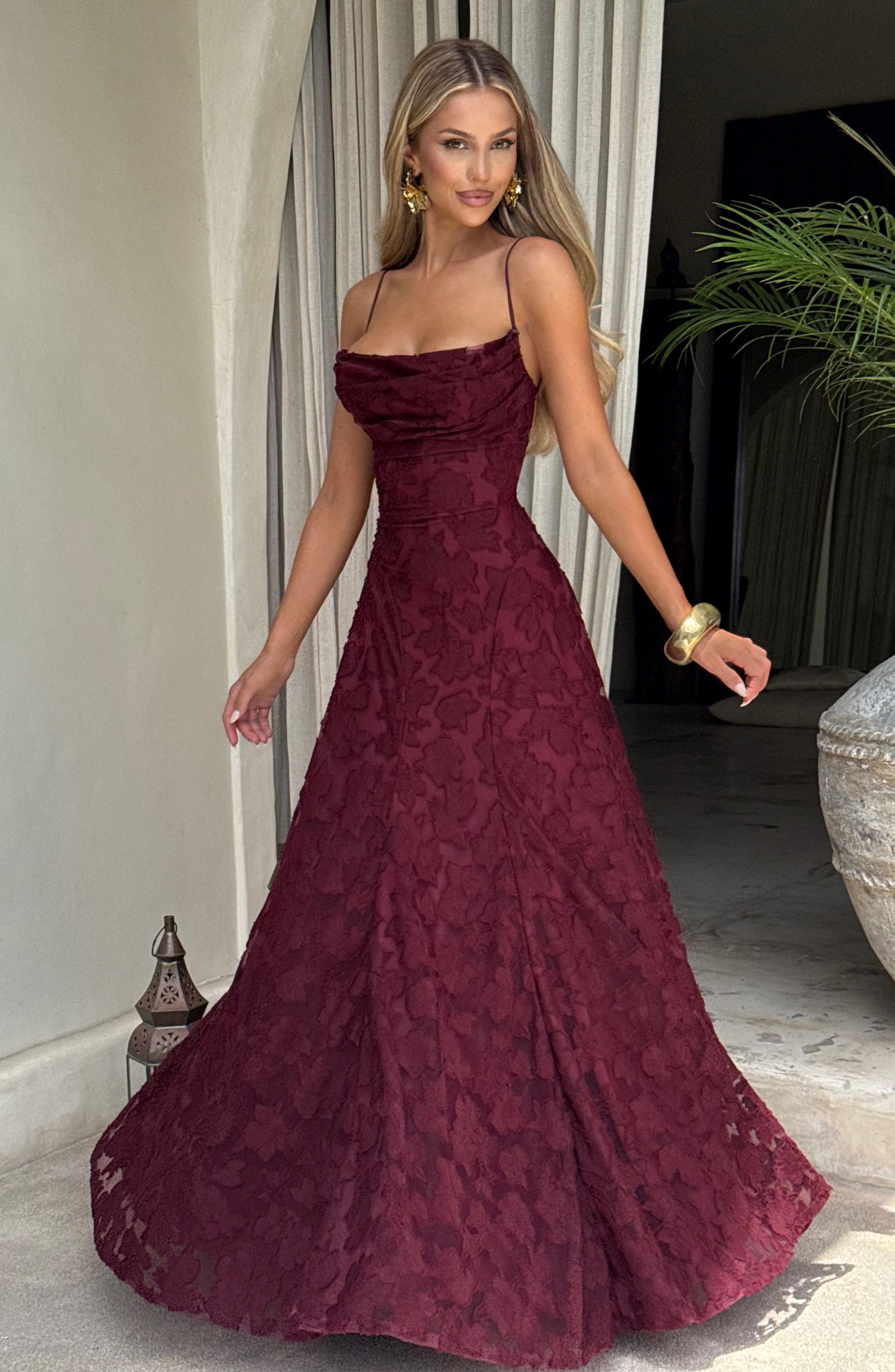 Francis Maxi Dress - burgundy red