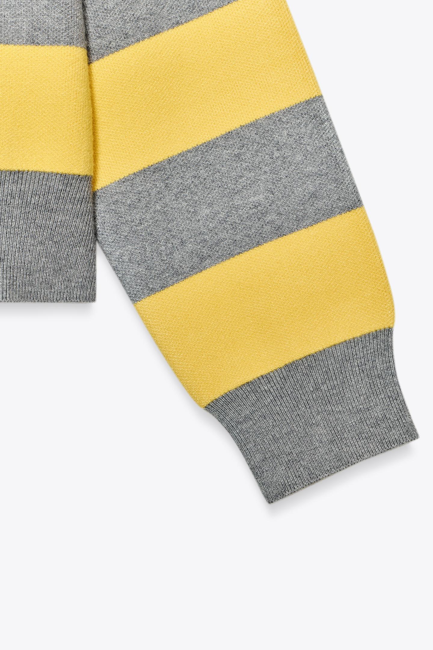 striped sweater yellow & grey