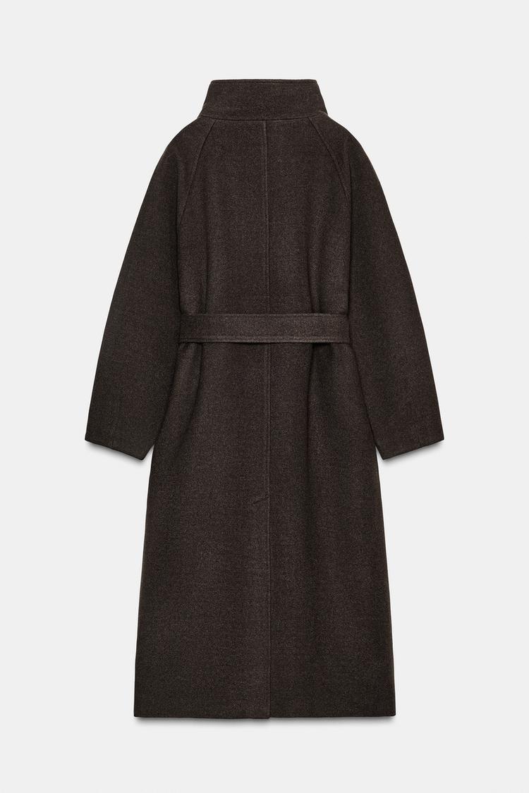 long jacket with stand-up collar