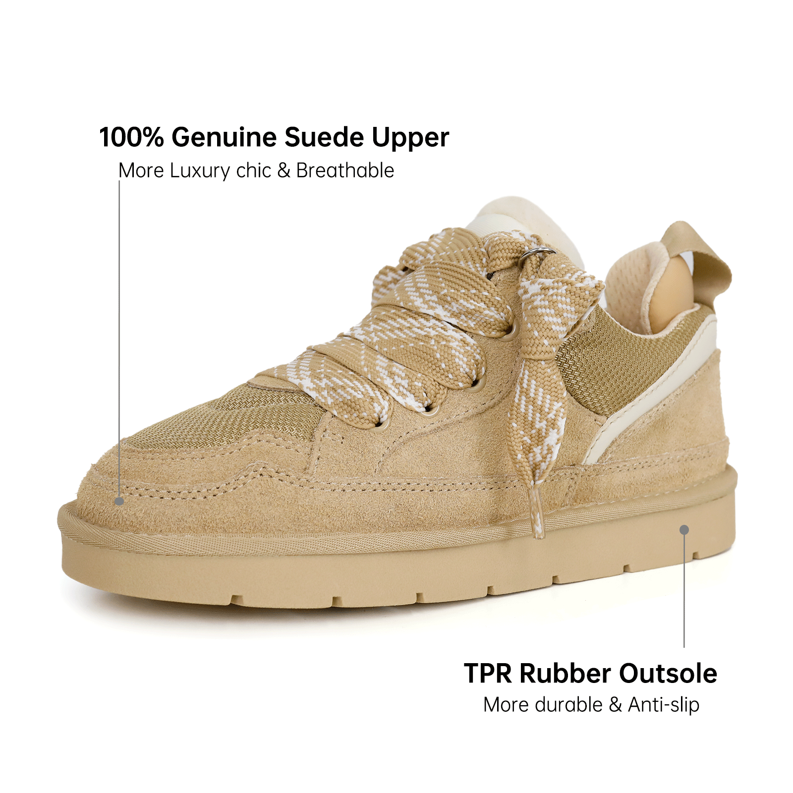 Two-toned Laces Fur Sneakers