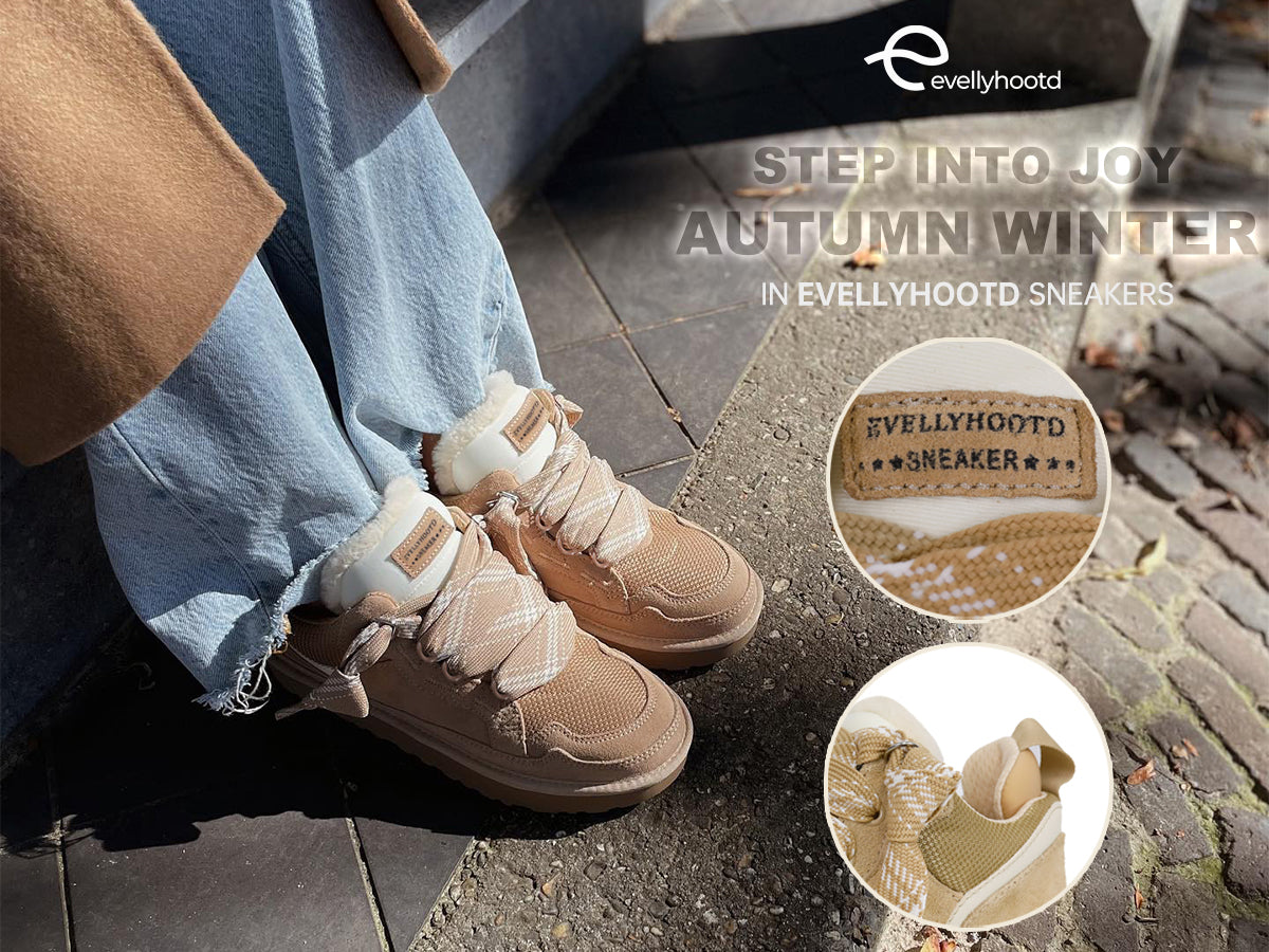 Two-toned Laces Fur Sneakers