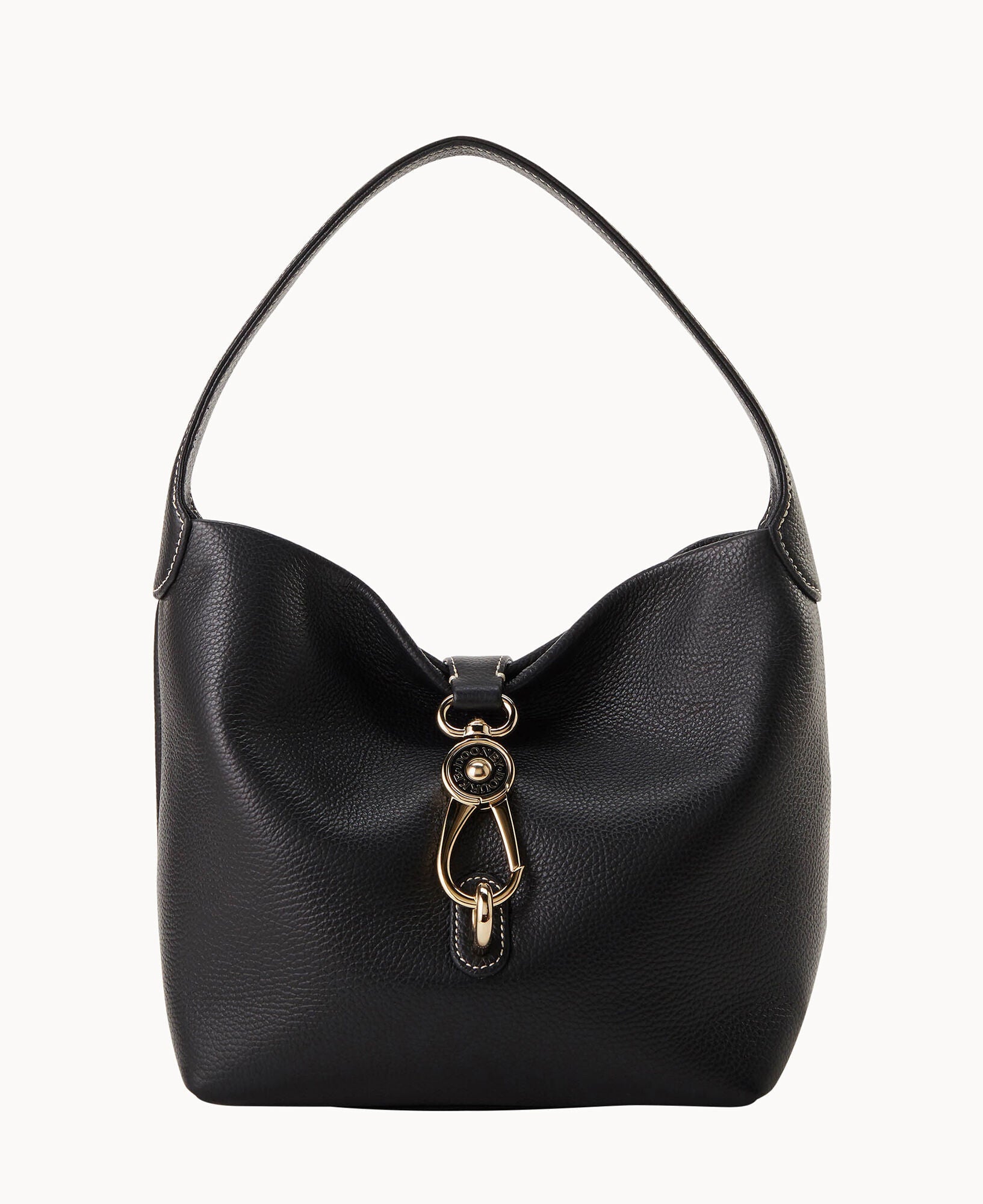 Lucca Leather Logo Lock Hobo