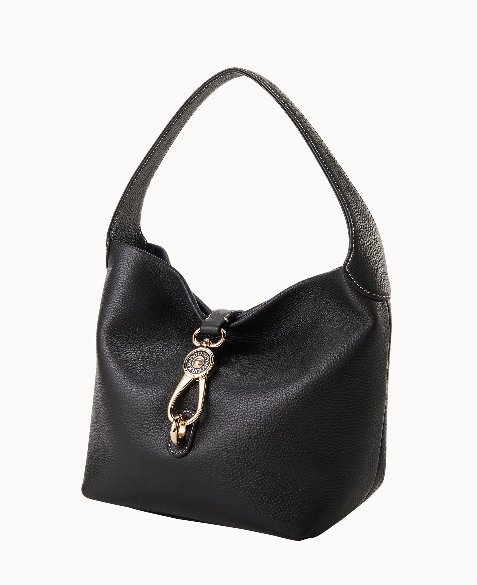 Lucca Leather Logo Lock Hobo