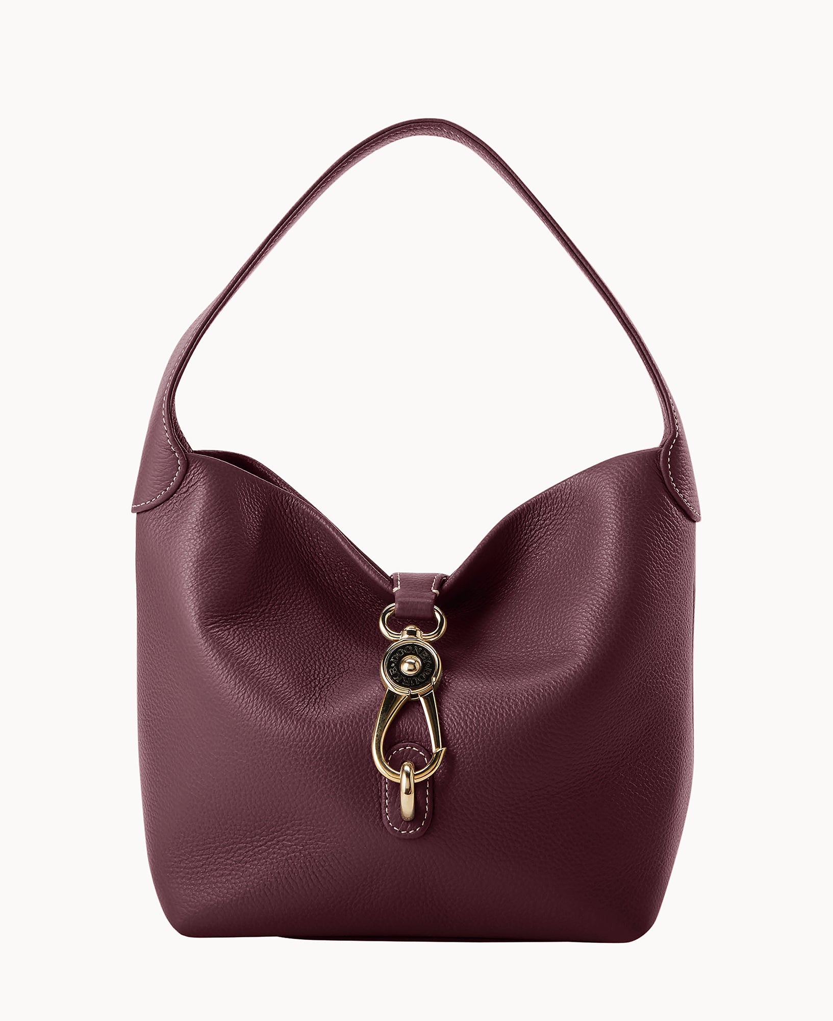 Lucca Leather Logo Lock Hobo