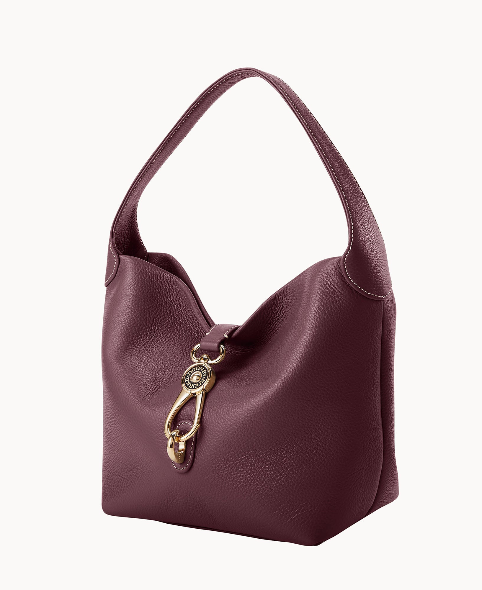 Lucca Leather Logo Lock Hobo