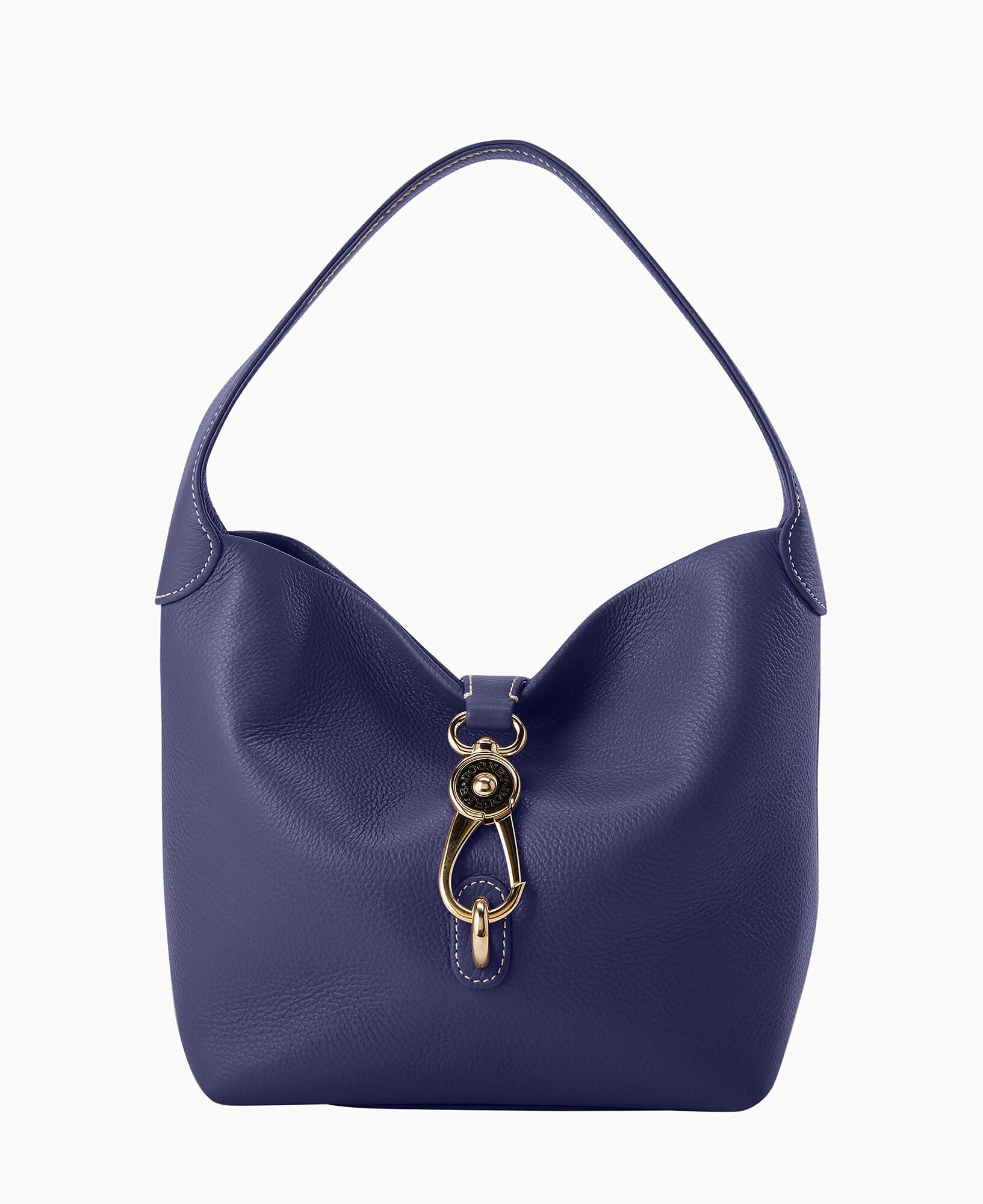 Lucca Leather Logo Lock Hobo