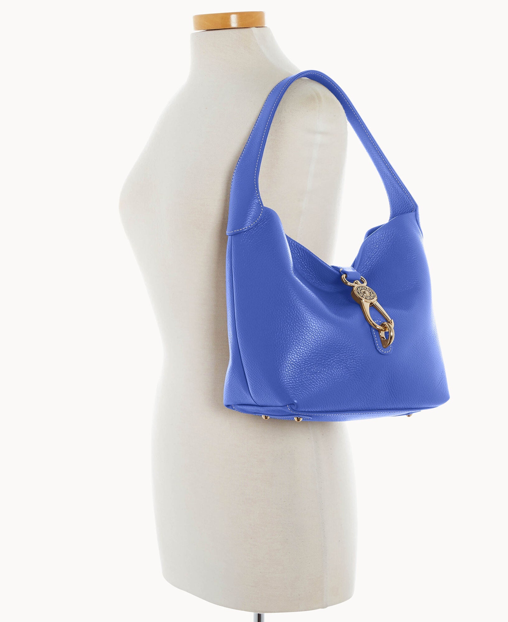 Lucca Leather Logo Lock Hobo