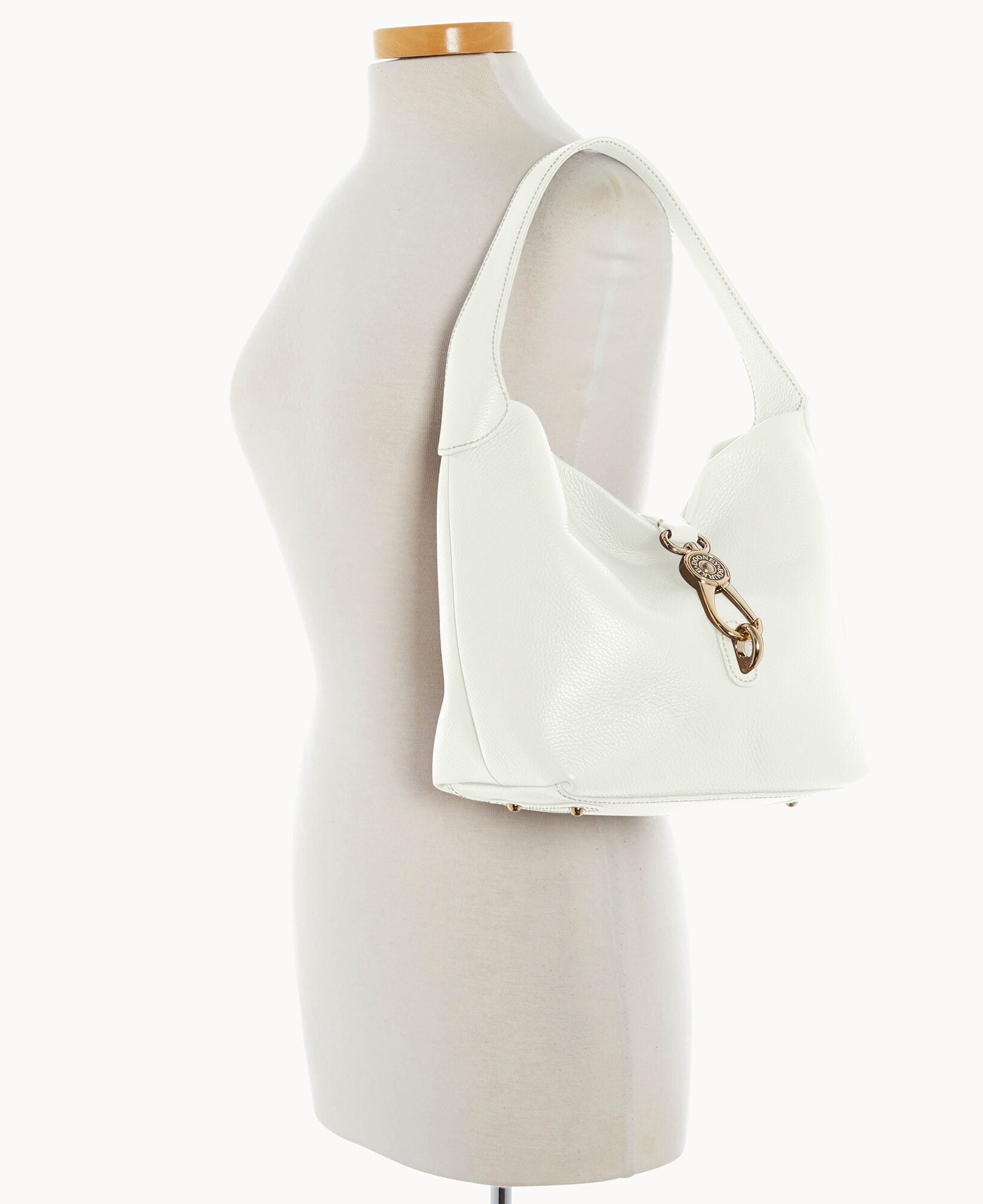 Lucca Leather Logo Lock Hobo