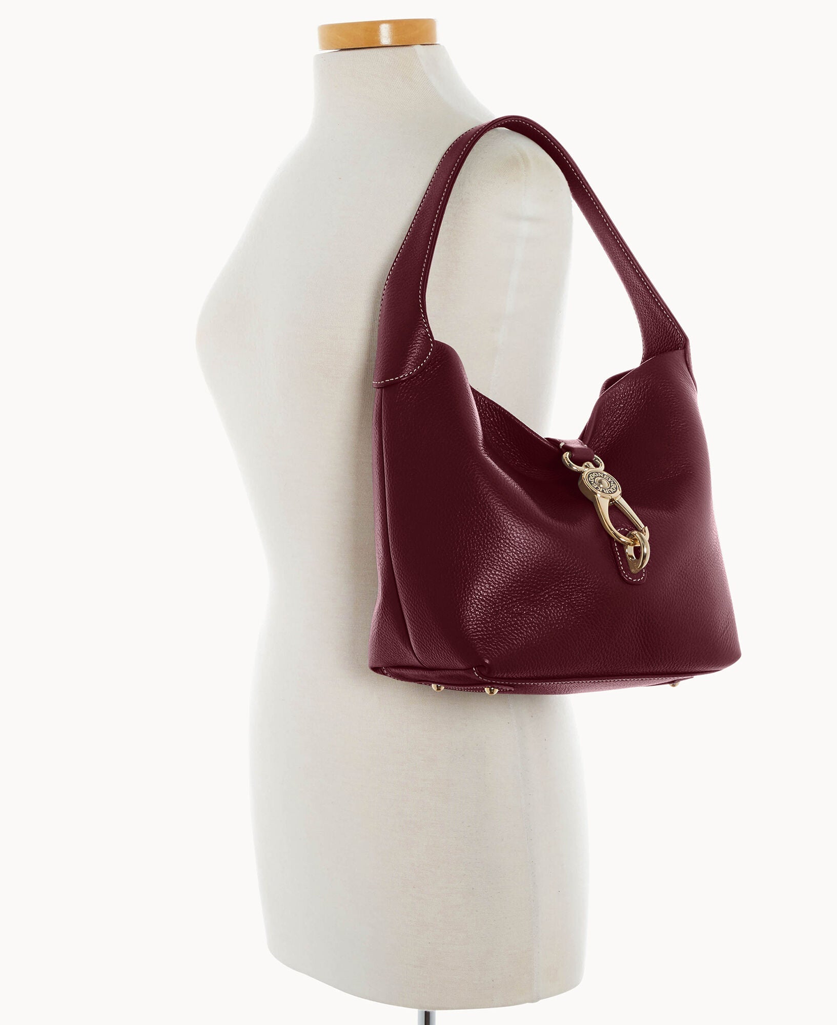 Lucca Leather Logo Lock Hobo