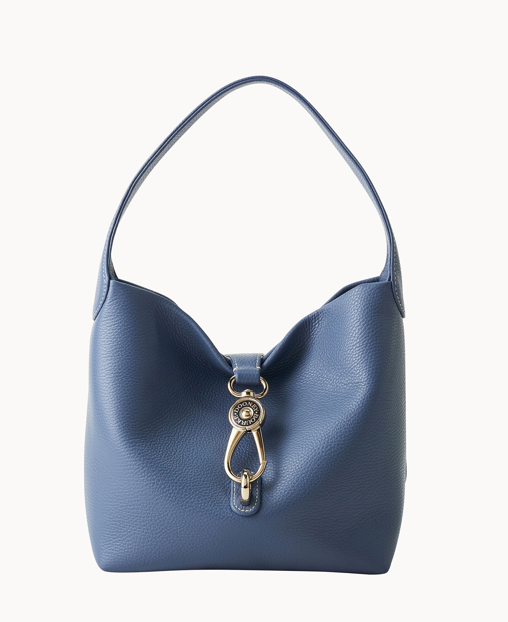 Lucca Leather Logo Lock Hobo