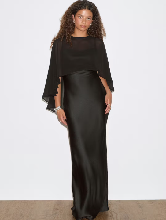 Cape maxi dress