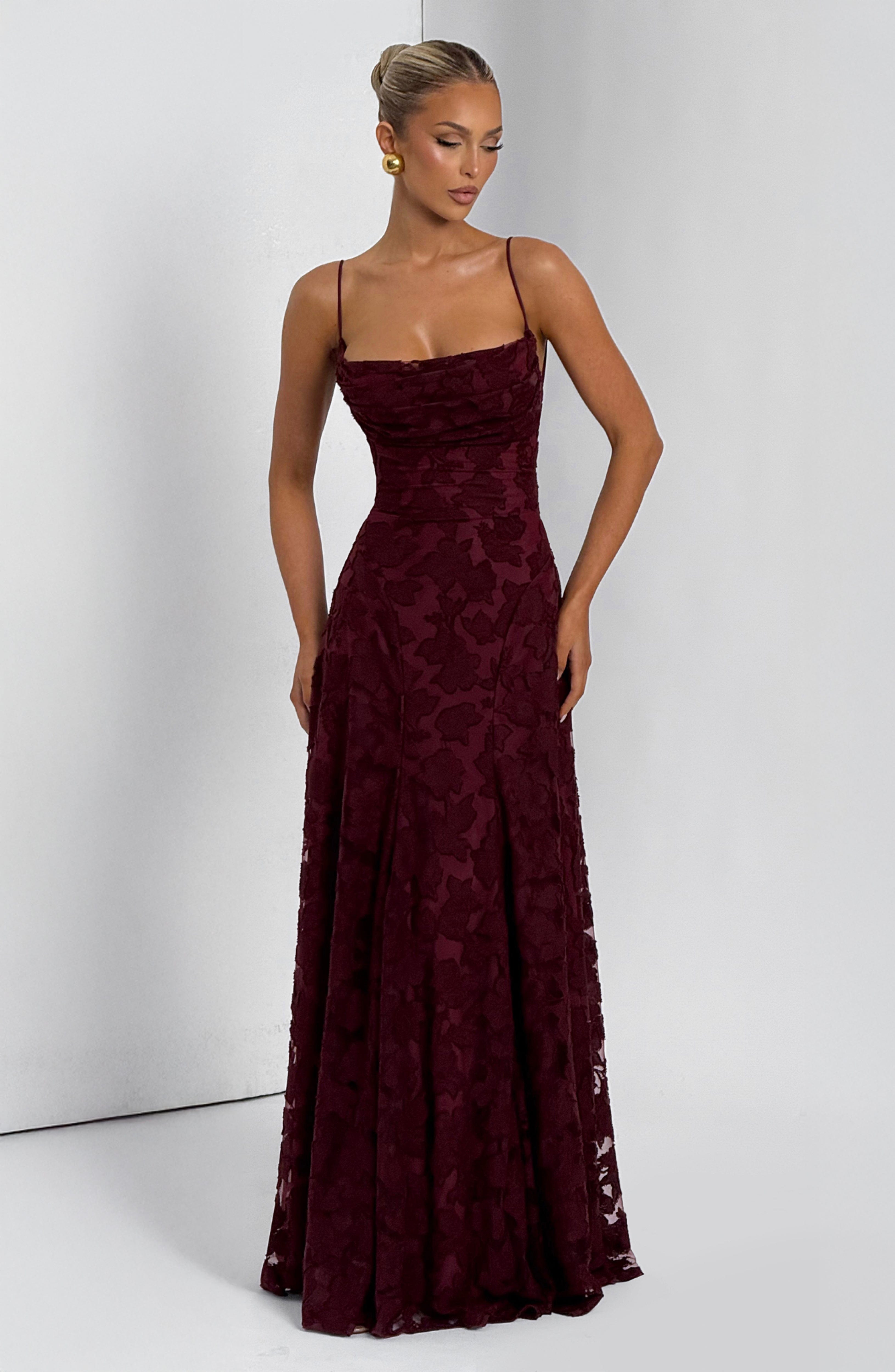 Francis Maxi Dress - burgundy red