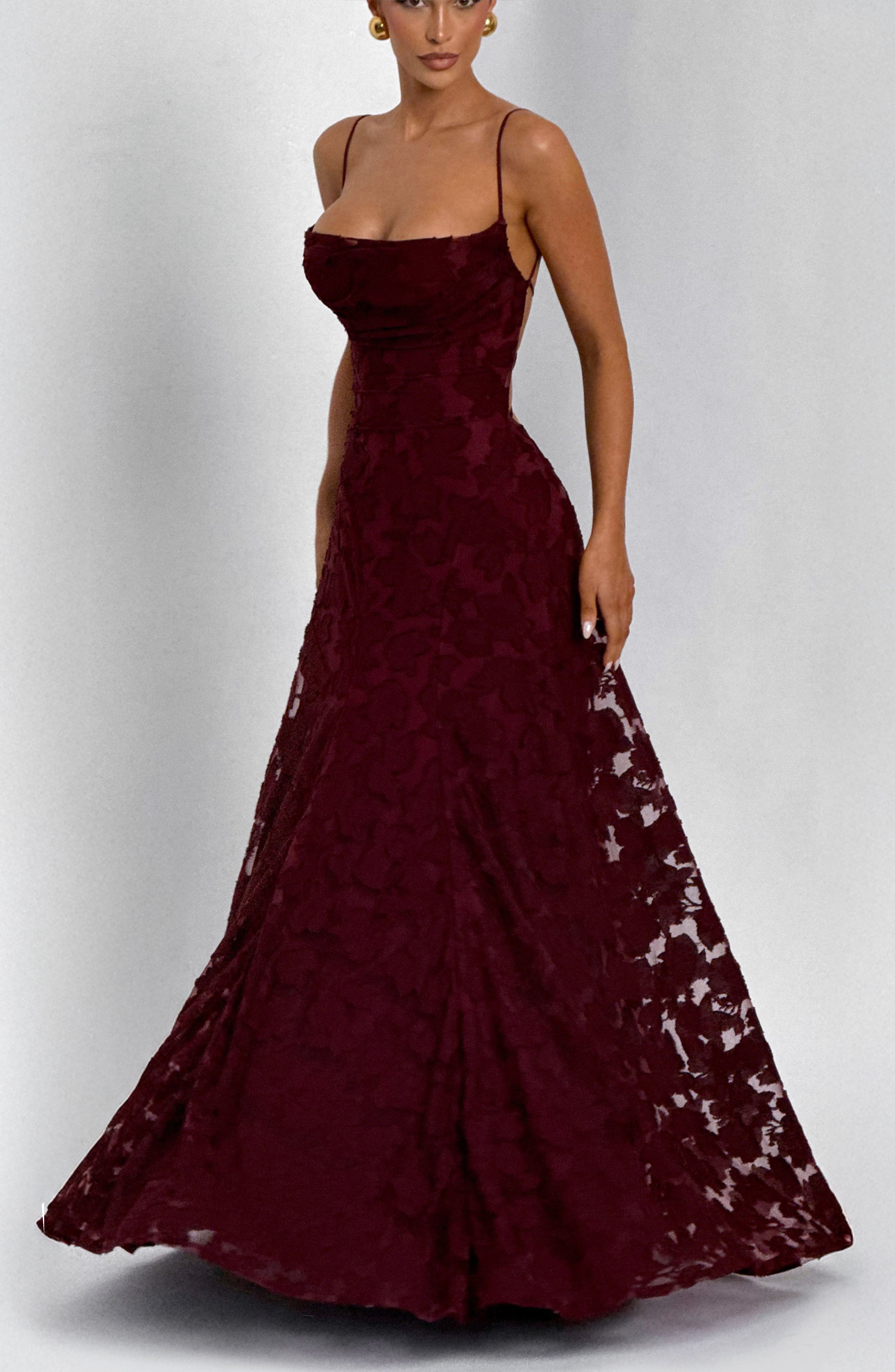 Francis Maxi Dress - burgundy red