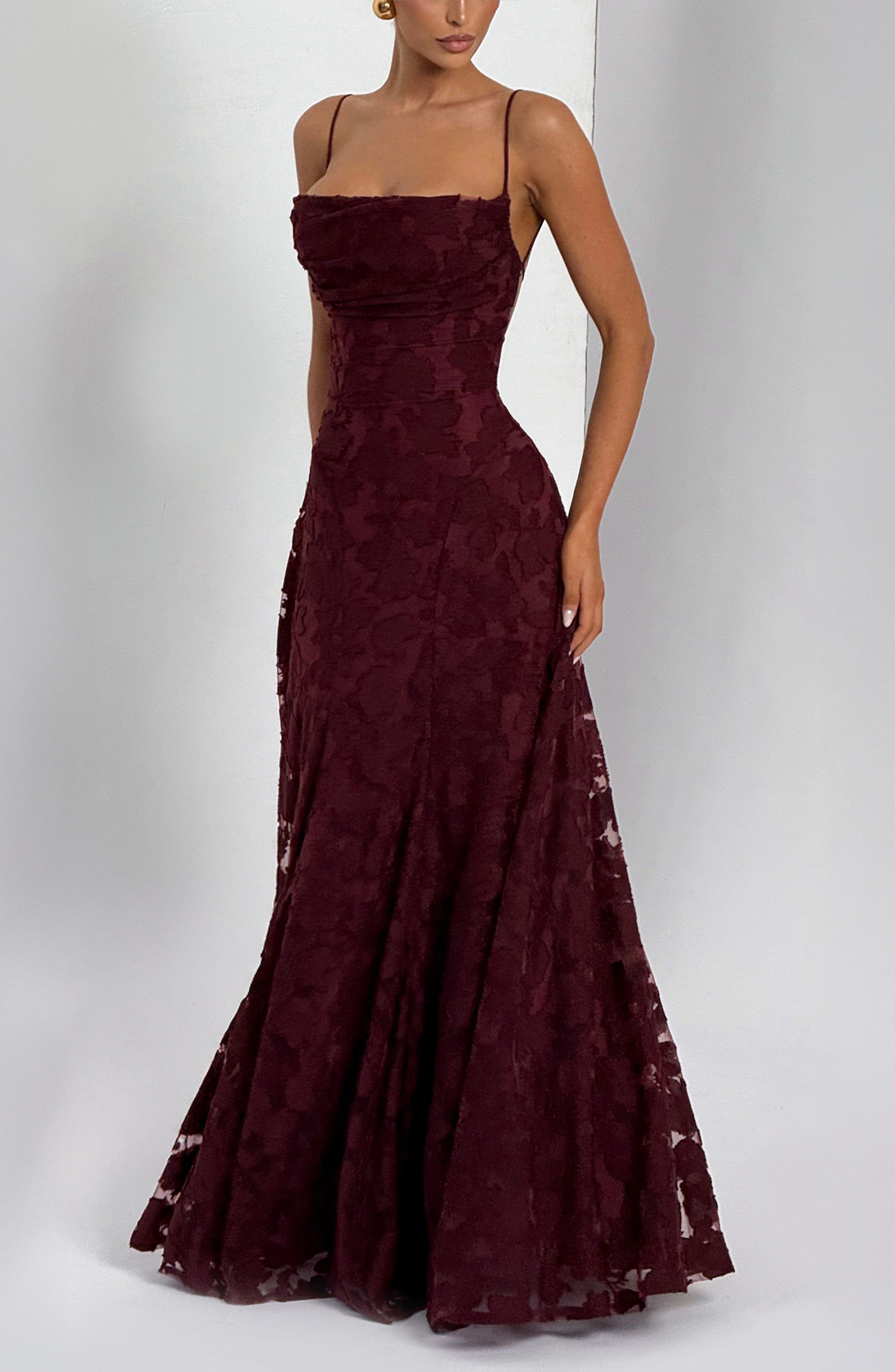 Francis Maxi Dress - burgundy red