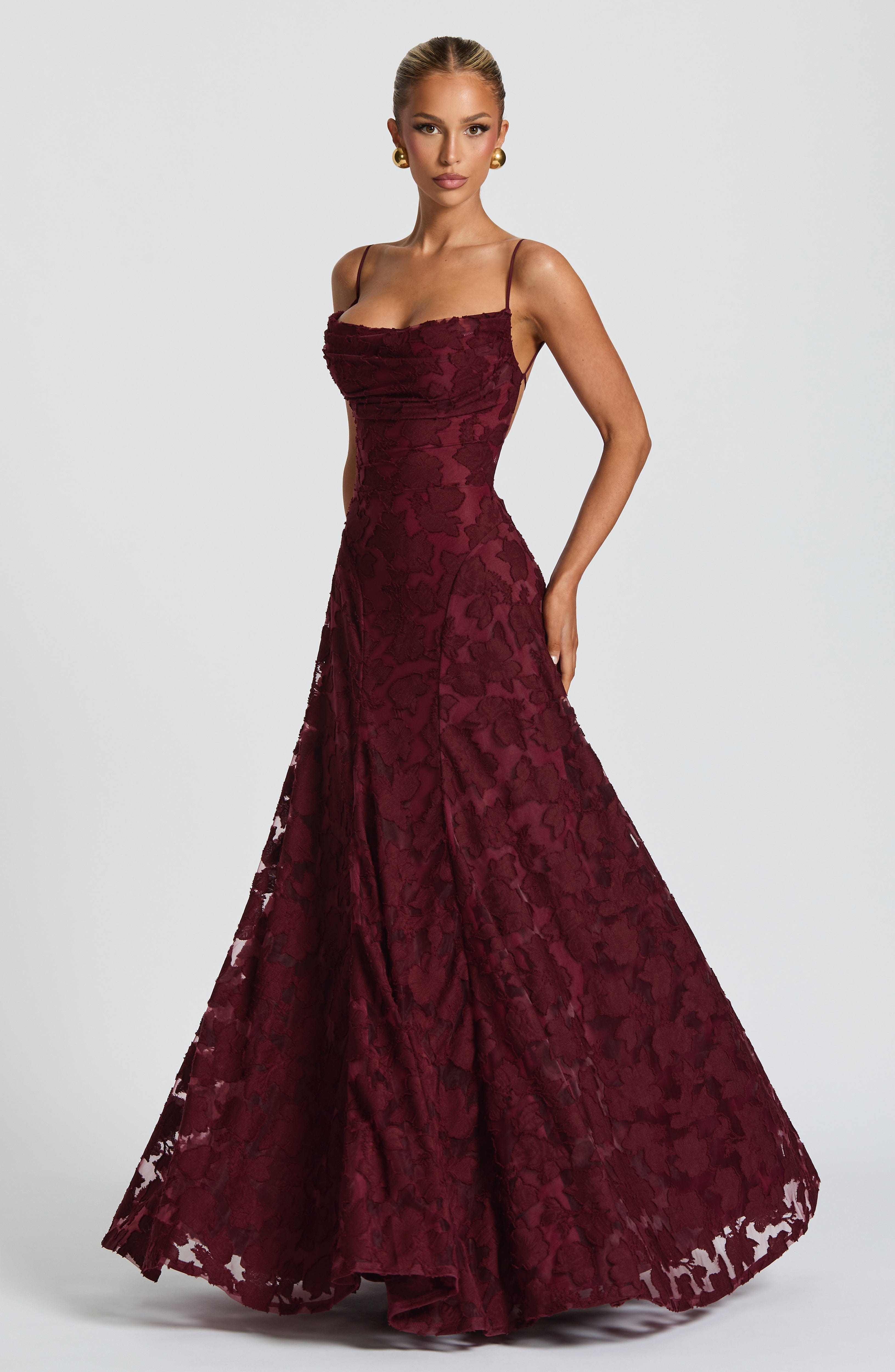 Francis Maxi Dress - burgundy red