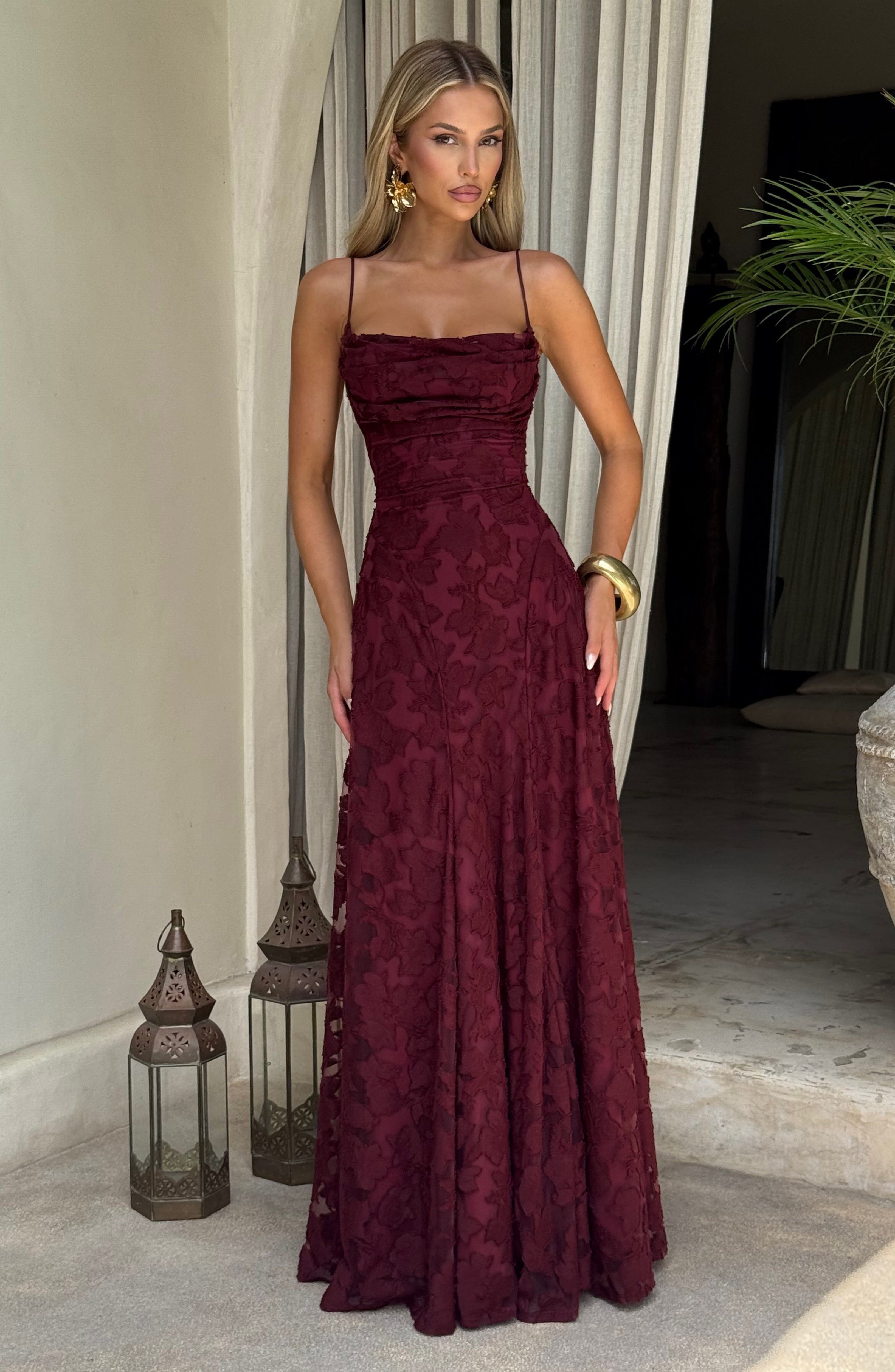 Francis Maxi Dress - burgundy red