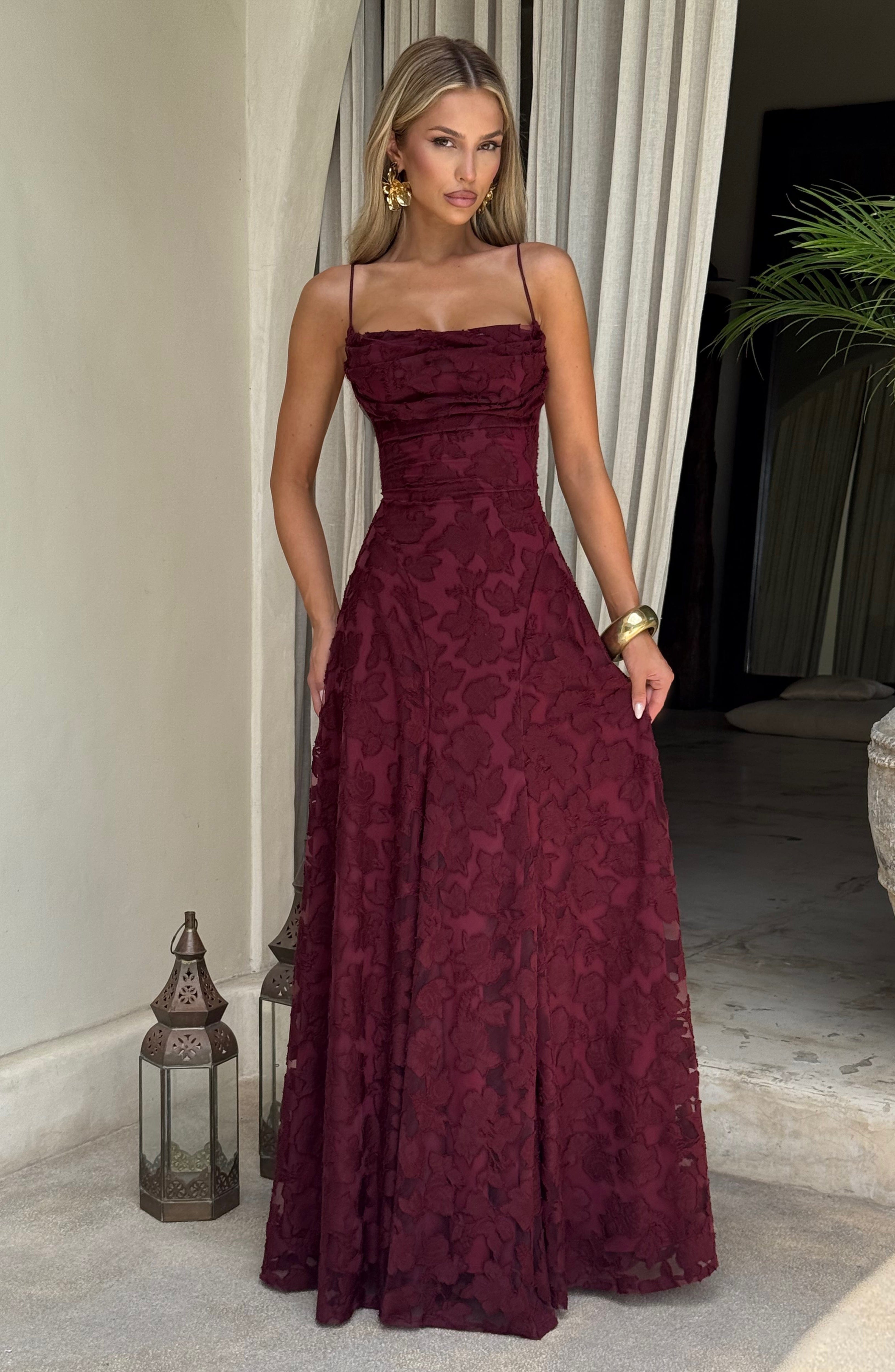 Francis Maxi Dress - burgundy red